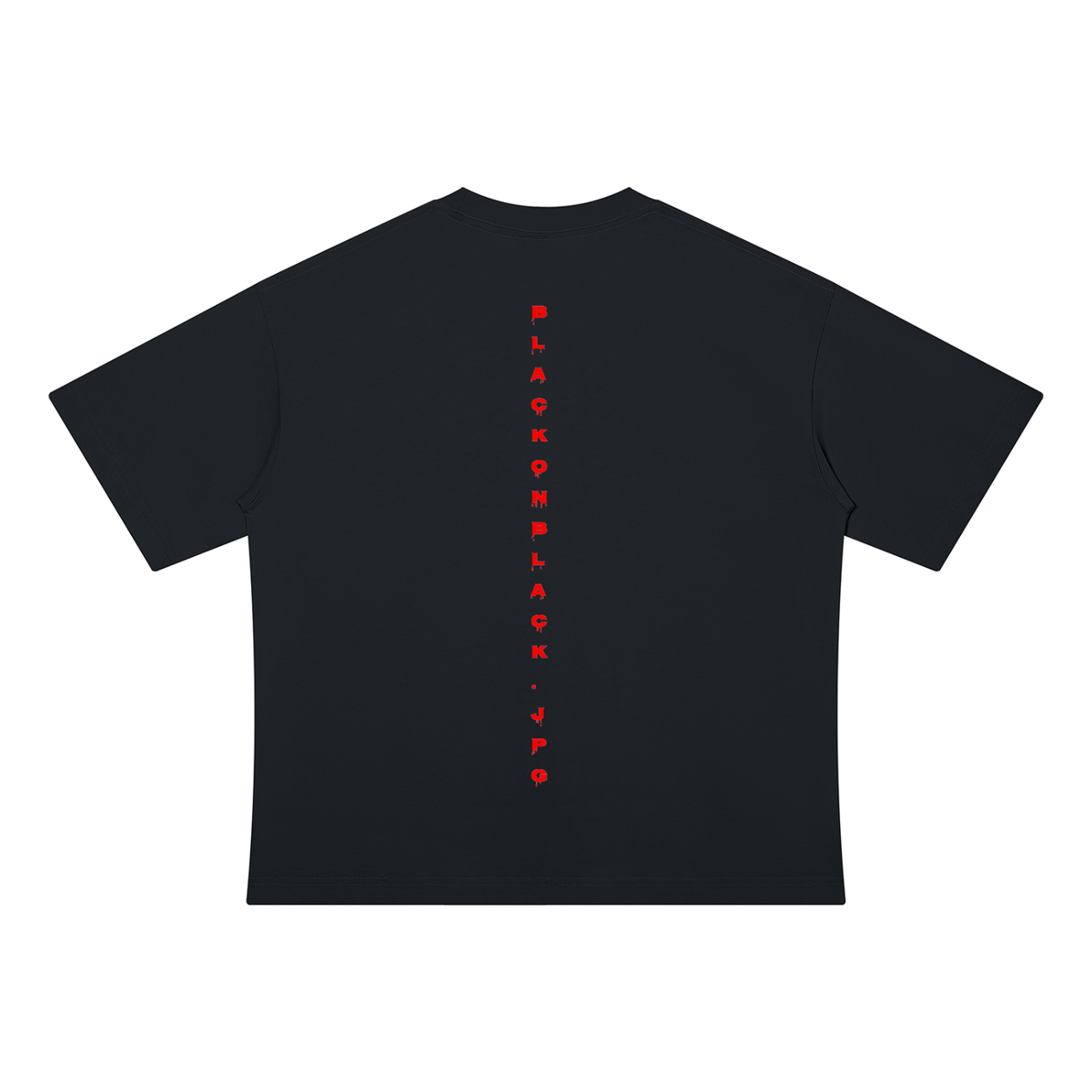 BLACK  Drop Shoulder Cotton T-Shirt