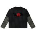 BLACK Leopard Paneled Layer T-Shirt