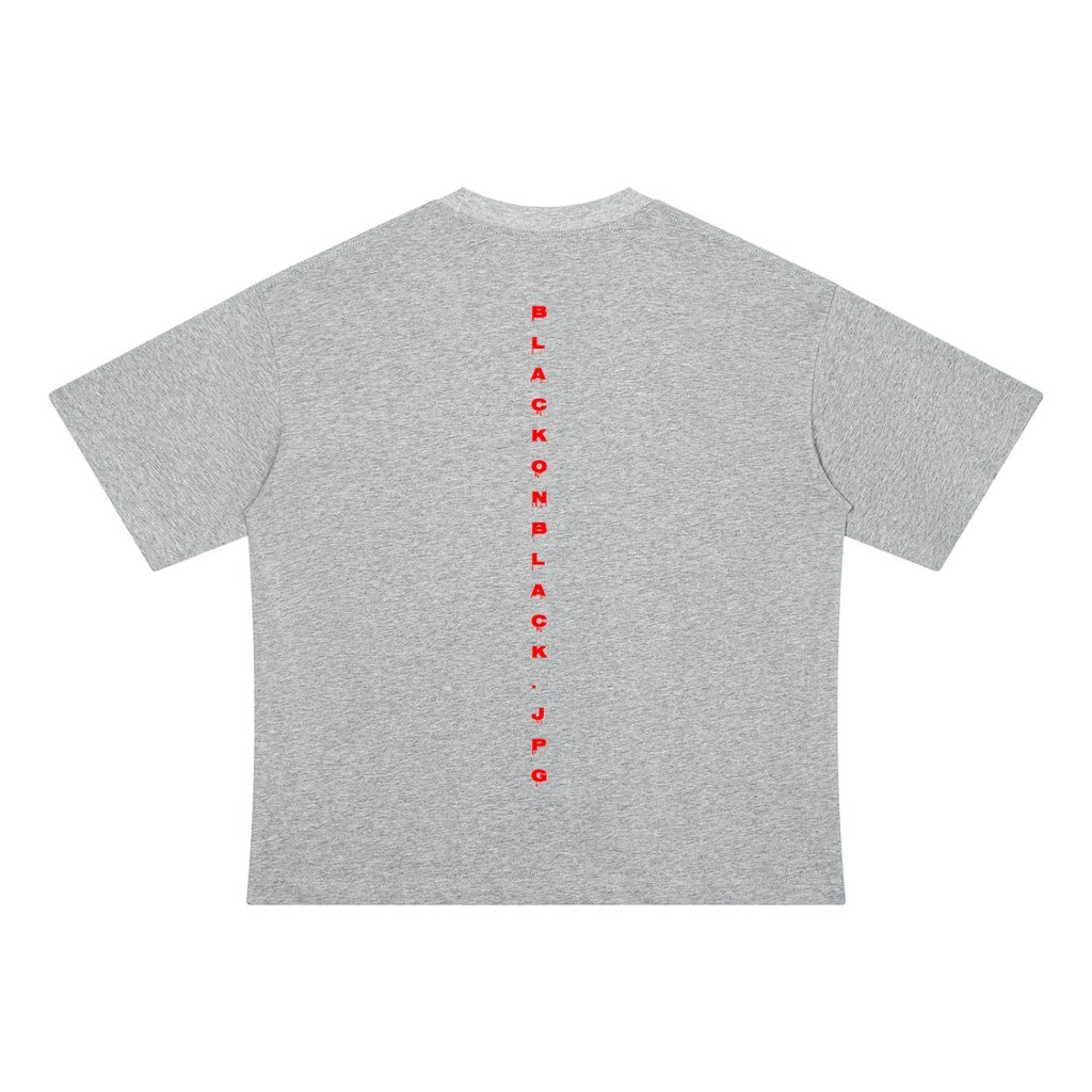 BLACK  Drop Shoulder Cotton T-Shirt