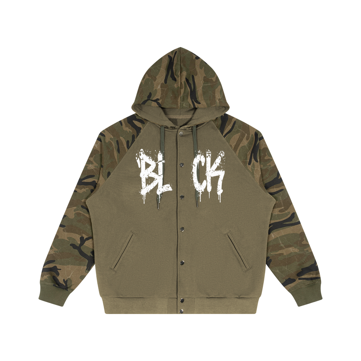 Unisex Camo-Splice Raglan Hoodie
