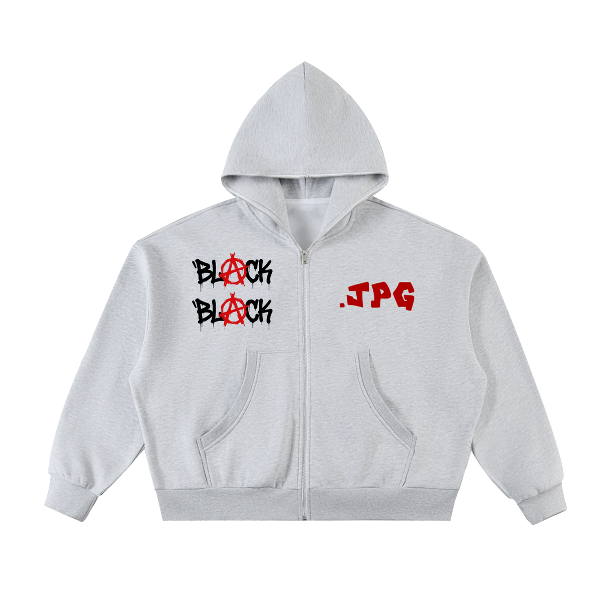 Fleeced Full-Zip Boxy Hoodie