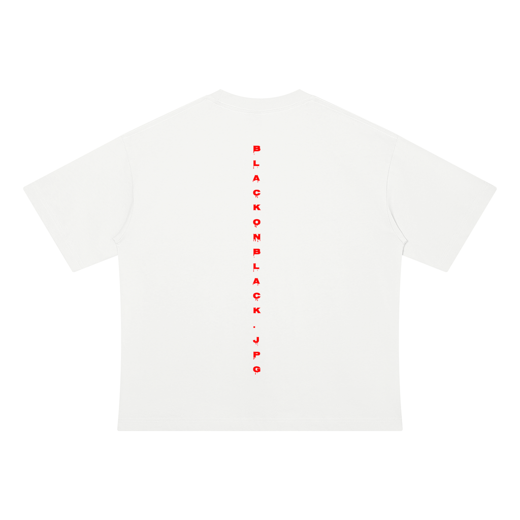 BLACK  Drop Shoulder Cotton T-Shirt